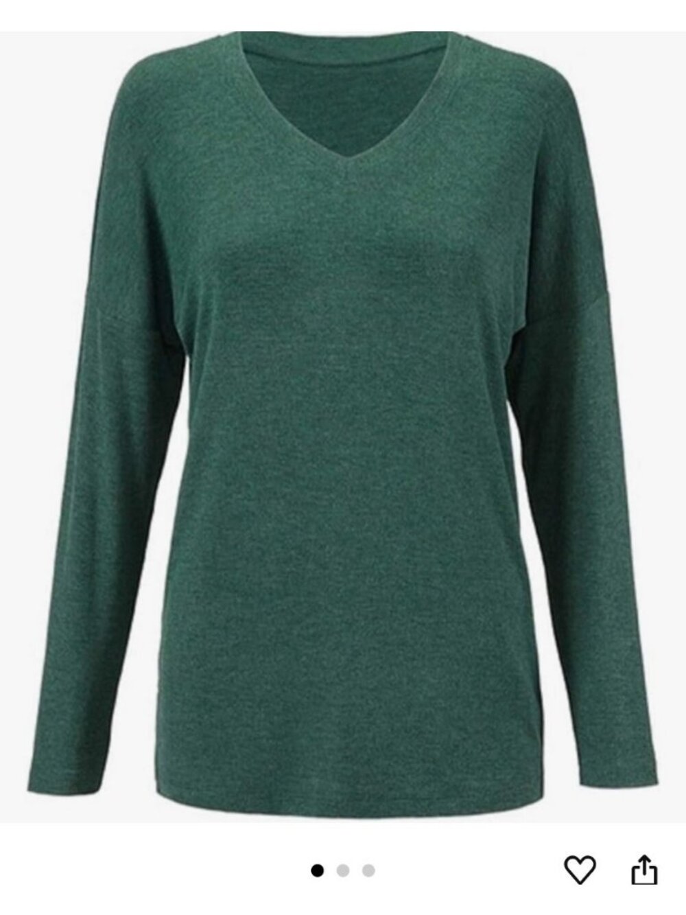 Cabi Serenity Tee Green Womens L V-Neck Pullover Casual Lounge Comfort Capsule